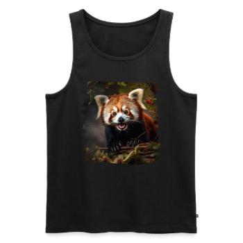 Little Panda realistic Red Panda Pandas - Men's Premium Organic Tank Top - black - Front - AI Model Male 178 light (178cm)