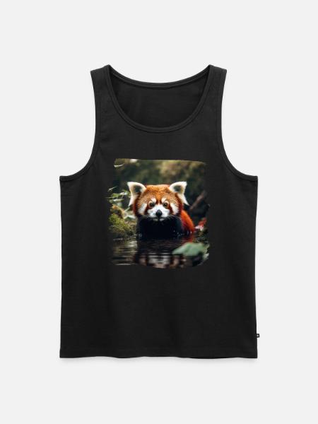 Kleiner Panda realistic Roter Panda Pandas - Männer Premium Bio Tank Top - Schwarz