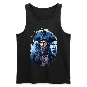 Pirate Skull Jolly Roger Costume Cadeau - Débardeur bio Premium Homme - noir - Devant - Michal (187cm)