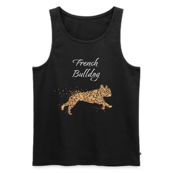 Bouledogue français Französische Bulldogge Frenchie - Débardeur bio Premium Homme - noir - Devant - Michal (187cm)