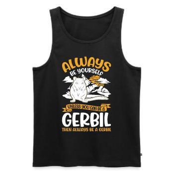 Gerbil Gift Racing Rat Gerbil - Men's Premium Organic Tank Top - black - Front - Michal (187cm)