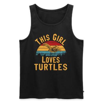 Sea Turtle Tortoise Retro Vintage - Débardeur bio Premium Homme - noir - Devant - Michal (187cm)