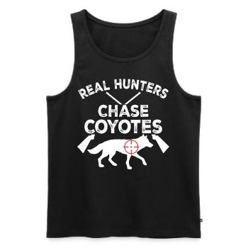 Coyote Hunt Coyote Hunter Yote - Men's Premium Organic Tank Top - black - Front - Michal (187cm)