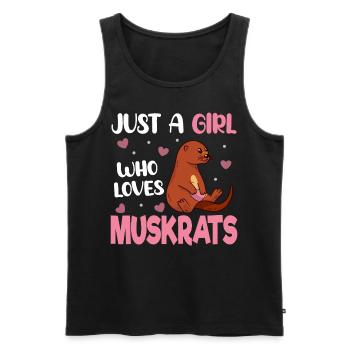 Retro Bisamratte - Männer Premium Bio Tank Top - Schwarz - Vorne - Michal (187cm)