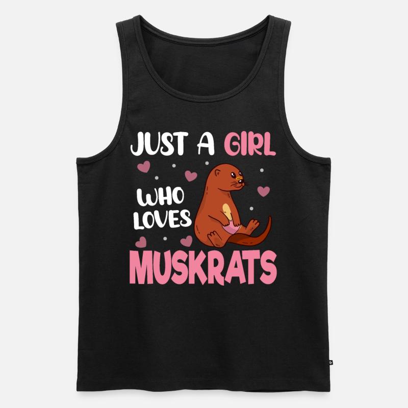 Retro Bisamratte - Männer Premium Bio Tank Top - Schwarz