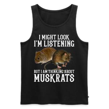 Rat musqué rétro - Débardeur bio Premium Homme - noir - Devant - Michal (187cm)