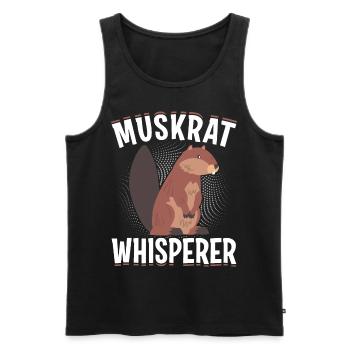 Rat musqué rétro - Débardeur bio Premium Homme - noir - Devant - Michal (187cm)