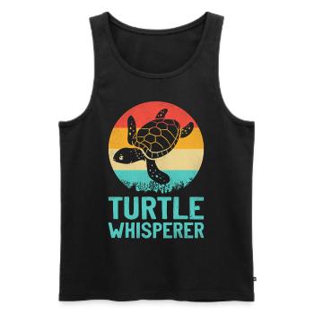 Sea Turtle Tortoise Retro Vintage - Débardeur bio Premium Homme - noir - Devant - Michal (187cm)