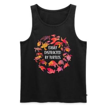 Sea Turtle Tortoise Easily - Männer Premium Bio Tank Top - Schwarz - Vorne - Michal (187cm)