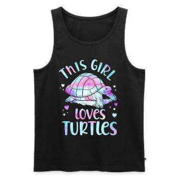 Sea Turtle Tortoise Watercolor - Männer Premium Bio Tank Top - Schwarz - Vorne - Michal (187cm)