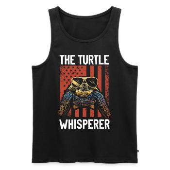 Sea Turtle Tortoise American Flag - Men's Premium Organic Tank Top - black - Front - Michal (187cm)