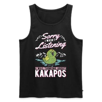 Kakapo Bird Night Parrot - Men's Premium Organic Tank Top - black - Front - Michal (187cm)