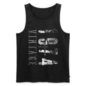Vintage 1974 Special Edition Year of birth 1974 - Men's Premium Organic Tank Top - black - Front - Michal (187cm)