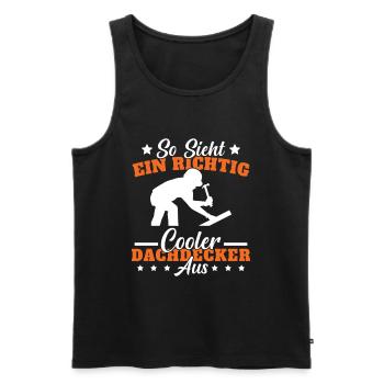 Dachdecker Meister Geschenk - Männer Premium Bio Tank Top - Schwarz - Vorne - Michal (187cm)