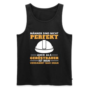 Gerüstbau Baustelle Handwerker Gerüstbauer - Männer Premium Bio Tank Top - Schwarz - Vorne - Michal (187cm)
