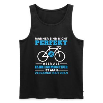 Fahrradwerkstatt Fahrradmonteur Fahrrad - Männer Premium Bio Tank Top - Schwarz - Vorne - Michal (187cm)