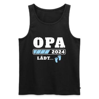 Opa 2024 lädt Schwangerschaftsankündigung ein - Männer Premium Bio Tank Top - Schwarz - Vorne - AI Model Male 178 light (178cm)