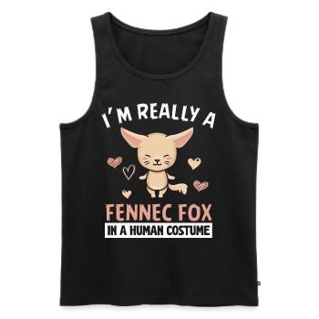 Je suis vraiment un propriétaire de Fennec Fox Fennec - Débardeur bio Premium Homme - noir - Devant - AI Model Male 178 light (178cm)