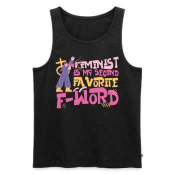 Feminist Feminist Is My Second - Men's Premium Organic Tank Top - black - Front - Michal (187cm)