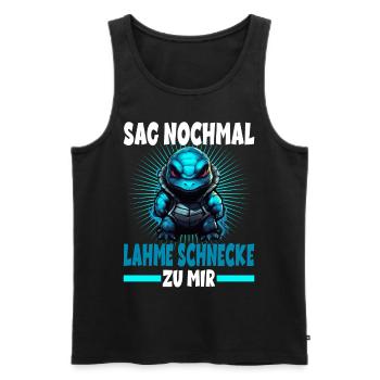 Sag nochmal lahme Schnecke zu mir Schildkörte - Männer Premium Bio Tank Top - Schwarz - Vorne - Michal (187cm)