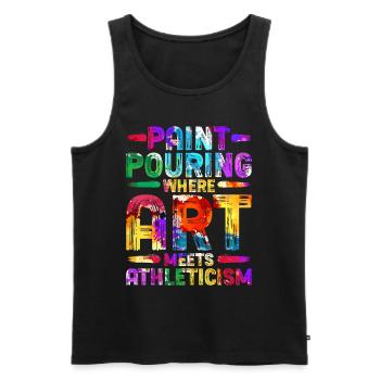 Fluid Painting Artist Art - Men's Premium Organic Tank Top - black - Front - Michal (187cm)