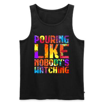 Fluid Painting Pouring Like Nobody's Watching - Men's Premium Organic Tank Top - black - Front - Michal (187cm)