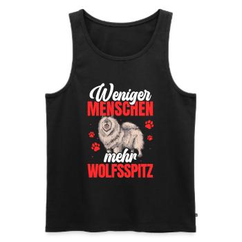 Mehr Wolfsspitz Deutscher Keeshond - Männer Premium Bio Tank Top - Schwarz - Vorne - Michal (187cm)