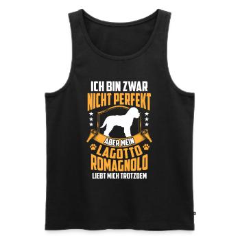 Lagotto Romagnolo liebt mich Wasserhund - Männer Premium Bio Tank Top - Schwarz - Vorne - Michal (187cm)