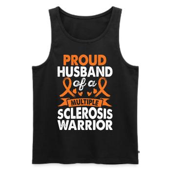 Husband of Multiple Sclerosis Warrior Awareness - Men's Premium Organic Tank Top - black - Front - Michal (187cm)