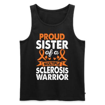Sister of Multiple Sclerosis Warrior - Men's Premium Organic Tank Top - black - Front - Michal (187cm)