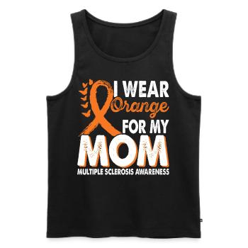 Wear orange for Month of Consciousness - Men's Premium Organic Tank Top - black - Front - Michal (187cm)