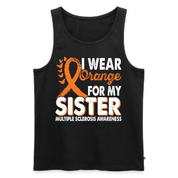 Wear orange for the Sister Multiple - Men's Premium Organic Tank Top - black - Front - Michal (187cm)