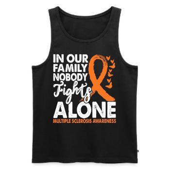 No one fights multiple sclerosis alone - Men's Premium Organic Tank Top - black - Front - Michal (187cm)