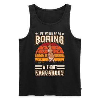 Kangourou australien Kangourou australien - Débardeur bio Premium Homme - noir - Devant - Michal (187cm)