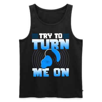 Deaf Pride Awareness ASL Gebärdensprache - Männer Premium Bio Tank Top - Schwarz - Vorne - Michal (187cm)