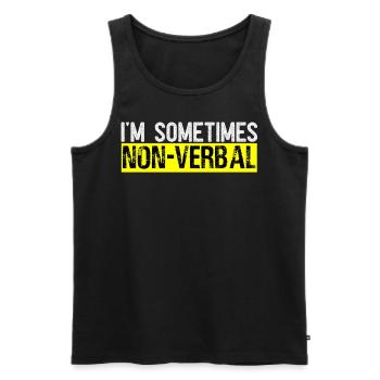 Deaf Pride ASL Sign Language - Men's Premium Organic Tank Top - black - Front - AI Model Male 178 light (178cm)