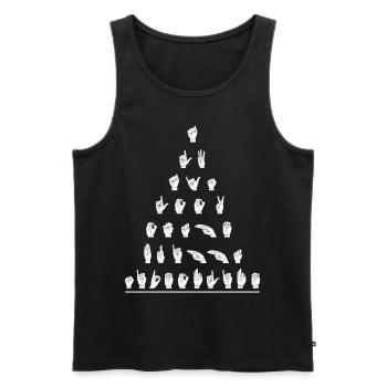 Gehörlosenstolz-Bewusstsein ASL - Männer Premium Bio Tank Top - Schwarz - Vorne - Michal (187cm)