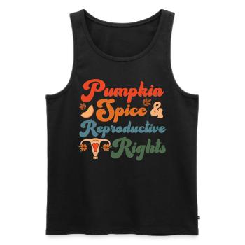 Feminist Fall Autumn Pumpkin Spice - Männer Premium Bio Tank Top - Schwarz - Vorne - Michal (187cm)