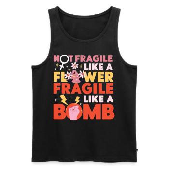 Feminist Not Fragile Like A Flower - Men's Premium Organic Tank Top - black - Front - Michal (187cm)