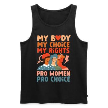 Feminist My Body My Choice My - Männer Premium Bio Tank Top - Schwarz - Vorne - Michal (187cm)