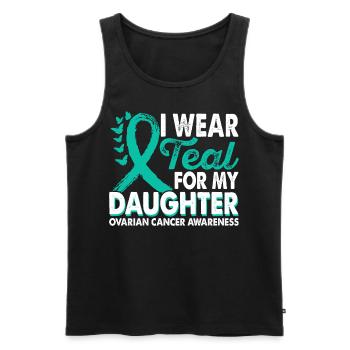 Wear teal for Month of Consciousness - Men's Premium Organic Tank Top - black - Front - Michal (187cm)