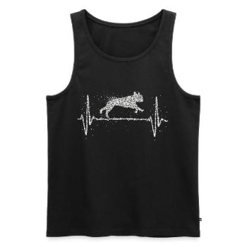 Frenchie French Bulldog Heartbeat Agility - Men's Premium Organic Tank Top - black - Front - Michal (187cm)