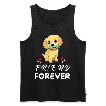 Friend Forever Golden Retriever - Men's Premium Organic Tank Top - black - Front - Michal (187cm)