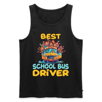 Best School Bus Driver für einen Busfahrer - Männer Premium Bio Tank Top - Schwarz - Vorne - Michal (187cm)