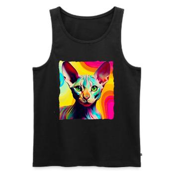 Coole Nacktkatze Pop Art - Männer Premium Bio Tank Top - Schwarz - Vorne - AI Model Male 178 light (178cm)