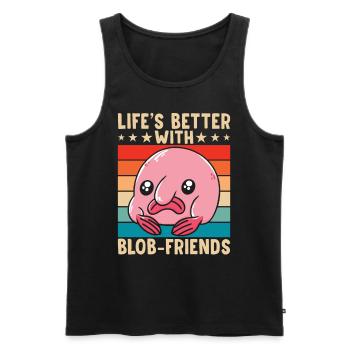 La vie est meilleure avec les propriétaires de Blobfish - Débardeur bio Premium Homme - noir - Devant - Michal (187cm)