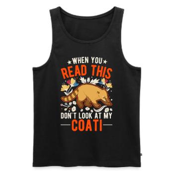 Coati Gift Proboscis Bear Coati - Men's Premium Organic Tank Top - black - Front - AI Model Male 178 light (178cm)