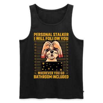 Shih Tzu Stalker - Débardeur bio Premium Homme - noir - Devant - AI Model Male 178 light (178cm)