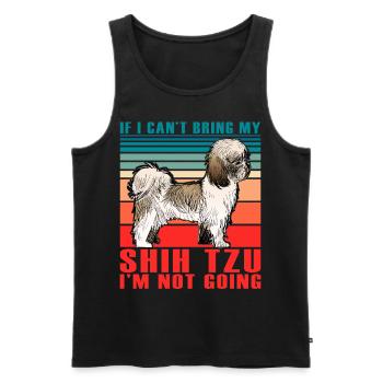 Si je ne peux pas apporter mon Shih Tzu, je n’y vais pas - Débardeur bio Premium Homme - noir - Devant - AI Model Male 178 light (178cm)