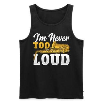 Ich bin nie zu laut Saxophonist Saxophon - Männer Premium Bio Tank Top - Schwarz - Vorne - AI Model Male 178 light (178cm)